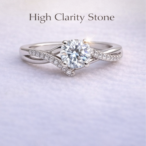 Gyary Eternal Harmony – 925 Sterling Silver Twisted Solitaire Ring