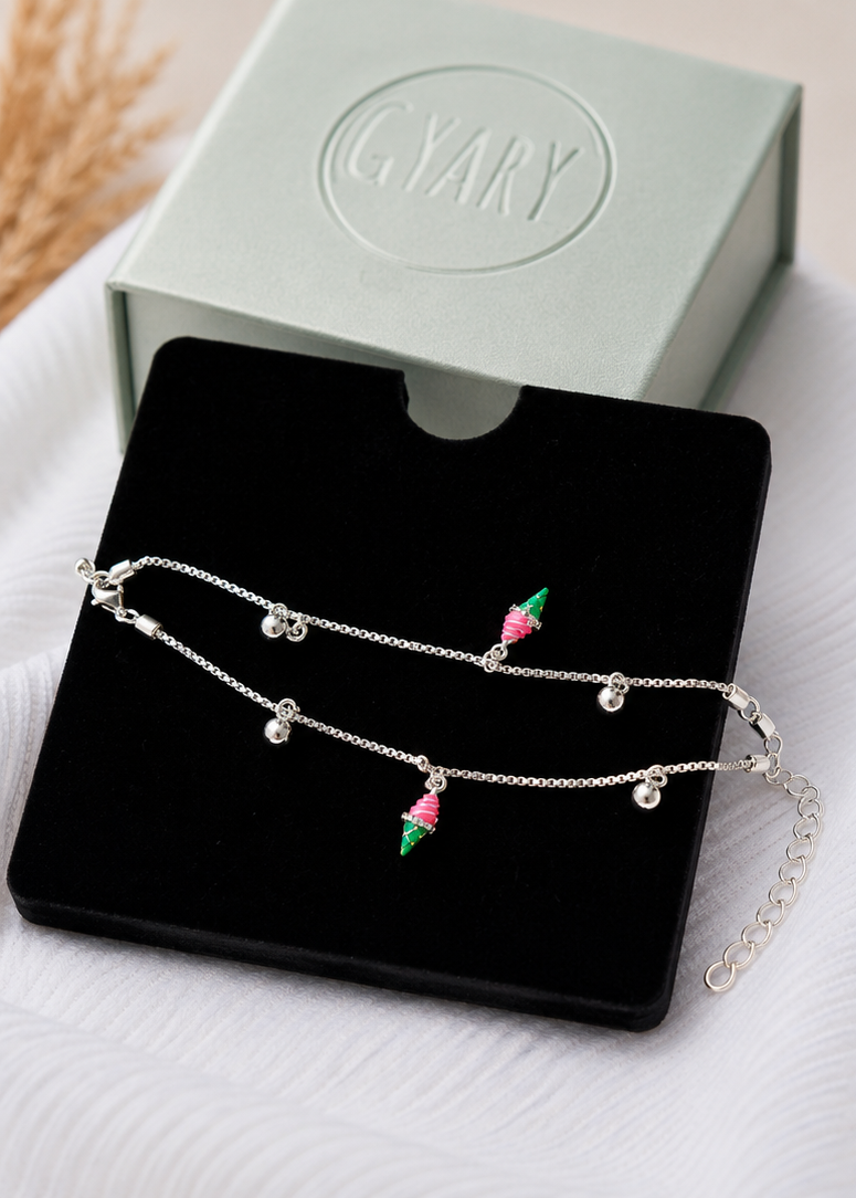 Gyary Ice Cream Charm Kids Anklet Pair