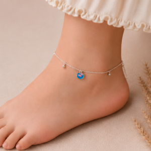 Gyary Kids Blue Kitty Charm Anklet Pair