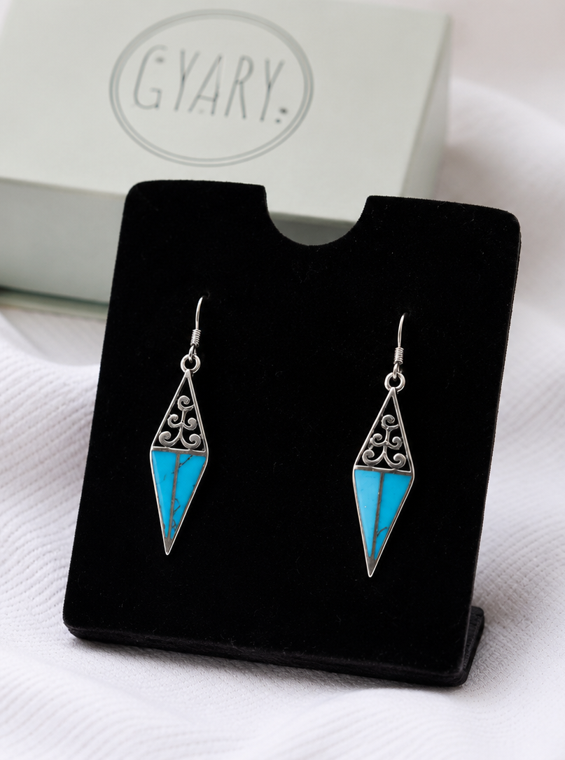 Gyary Turquoise Prism Drop Earrings
