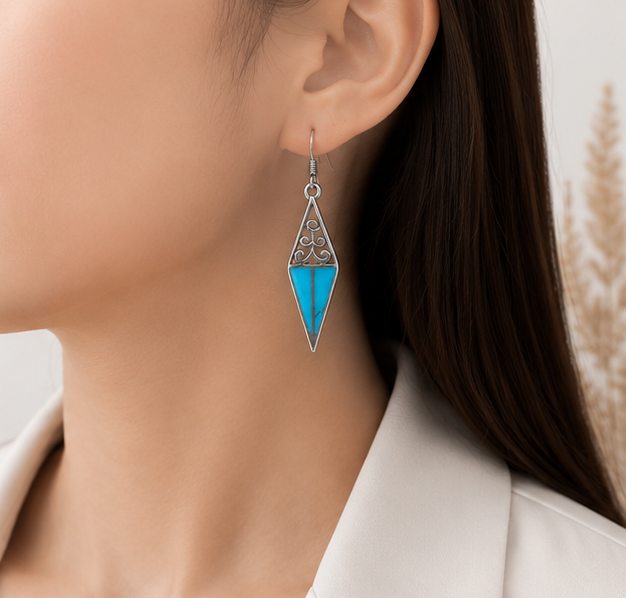 Gyary Turquoise Prism Drop Earrings