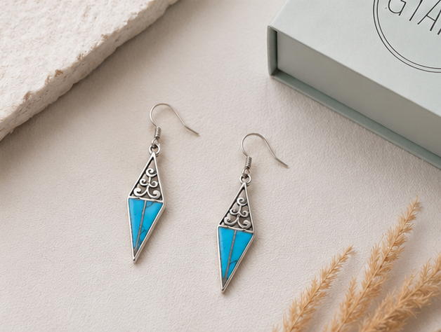 Gyary Turquoise Prism Drop Earrings
