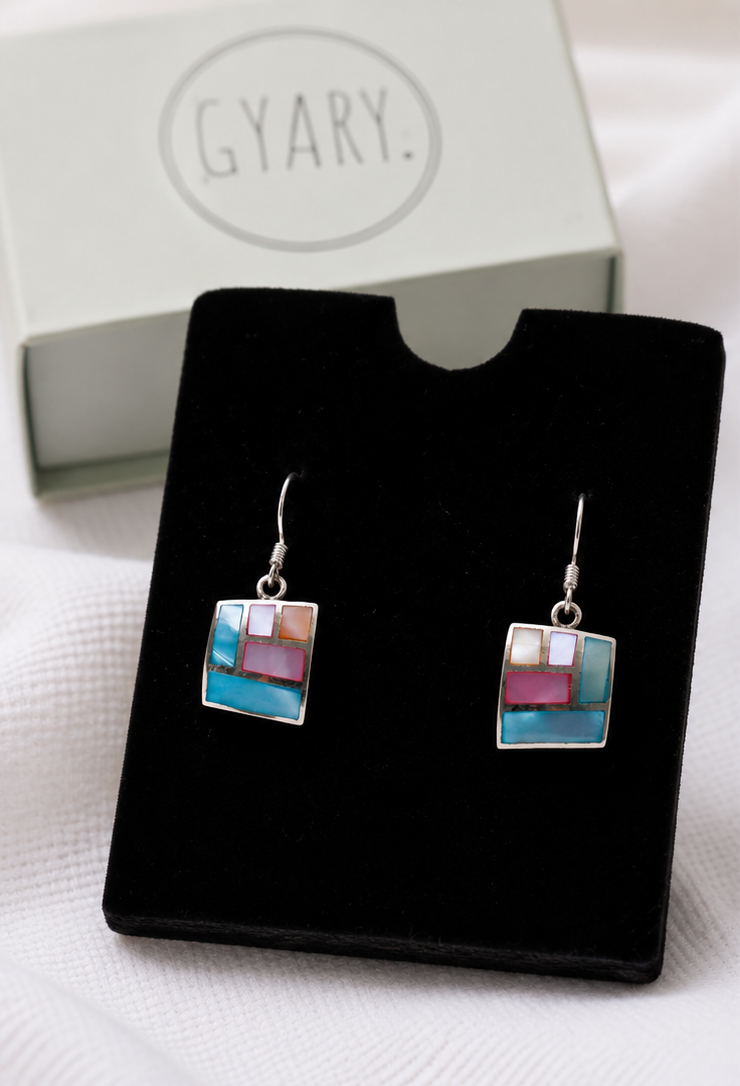 Gyary Mosaic Charm Drop Earrings