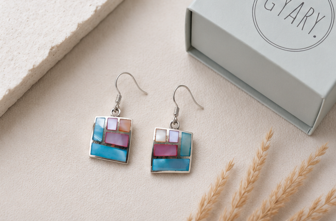 Gyary Mosaic Charm Drop Earrings