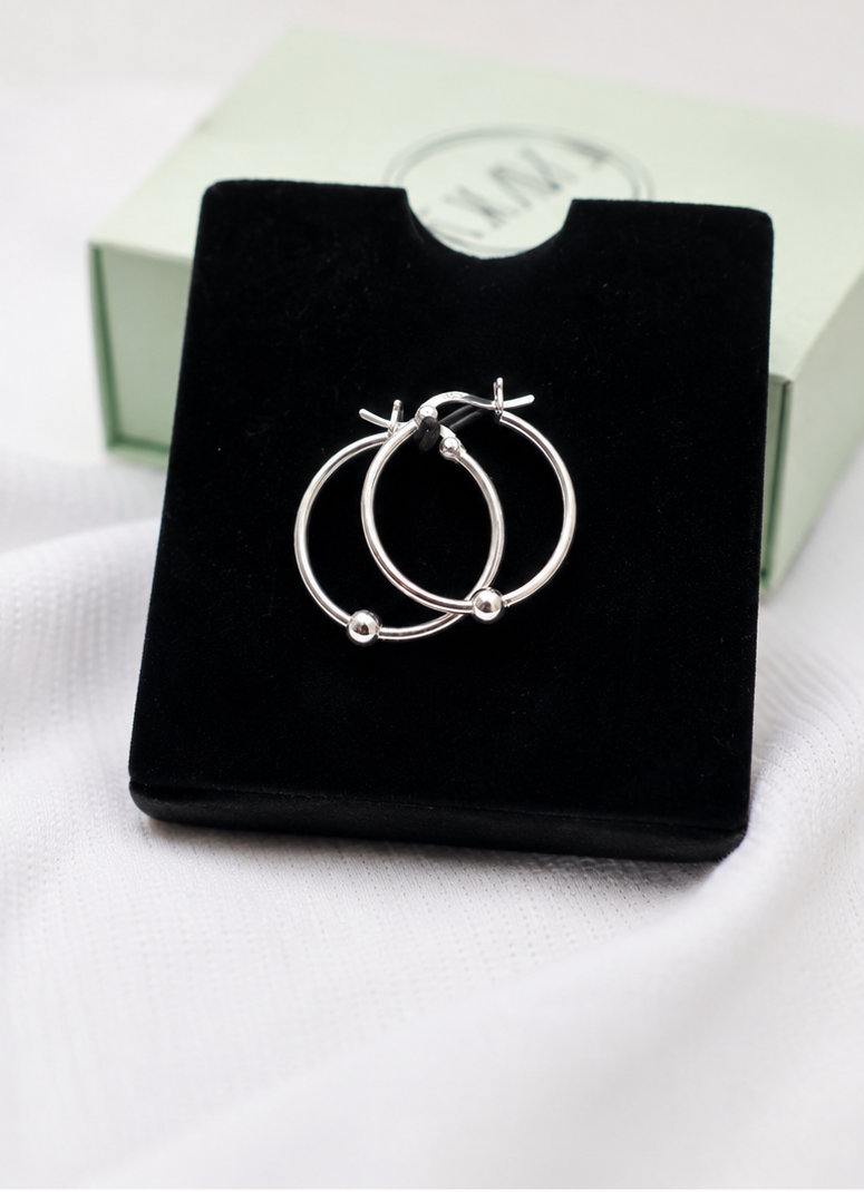 Gyary Orbit Sterling Hoop Earrings