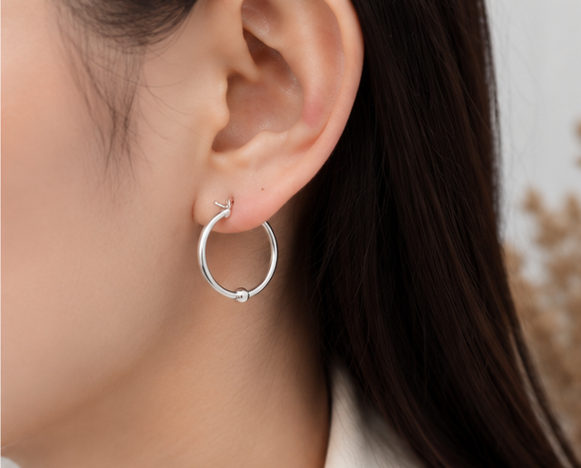 Gyary Orbit Sterling Hoop Earrings