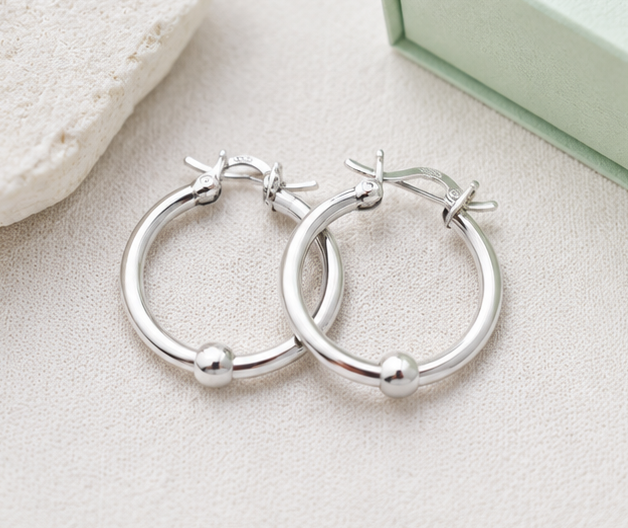 Gyary Orbit Sterling Hoop Earrings