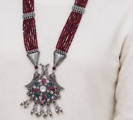 Gyary Royal Peacock Heritage Pendant Necklace