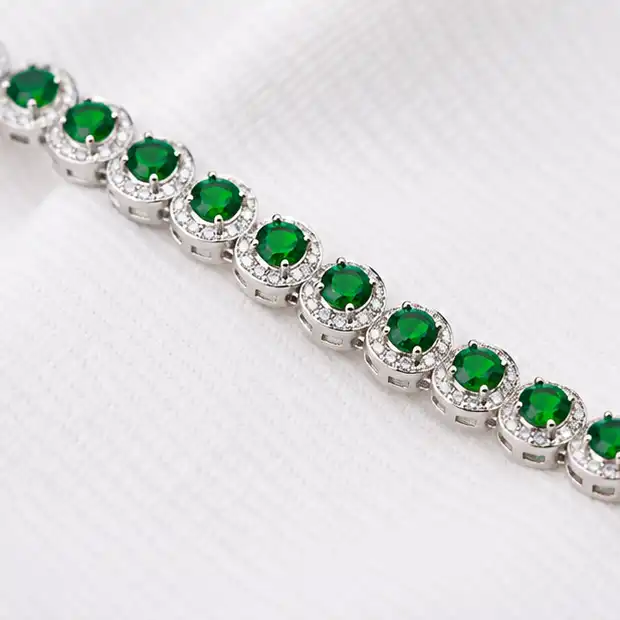 Gyary green stone tennis bracelet