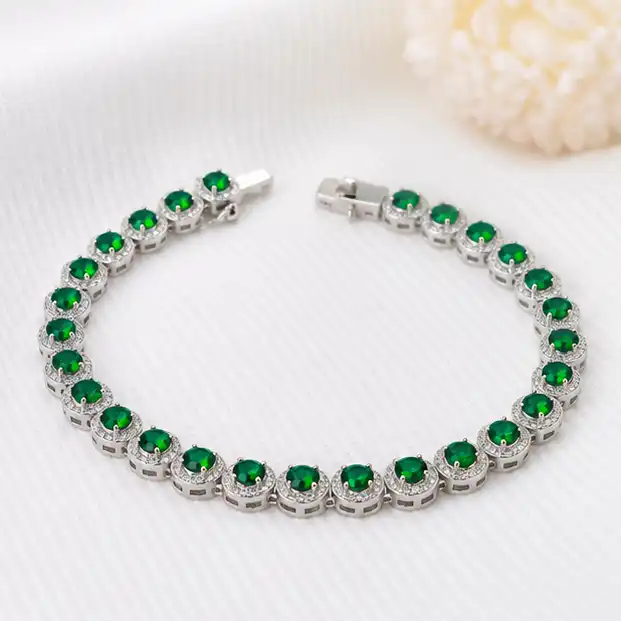 Gyary green stone tennis bracelet