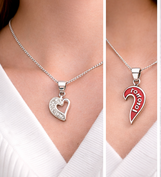 Gyary Sterling Silver Couple Heart Pendant