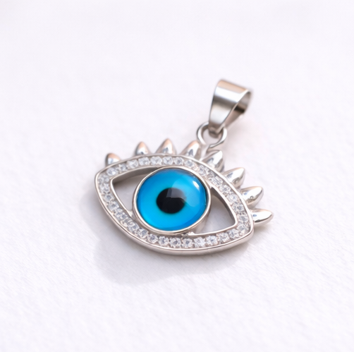 Gyary Sterling Silver Evil Eye Pendant