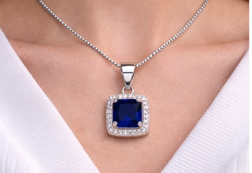 Gyary Square Blue Stone Pendant