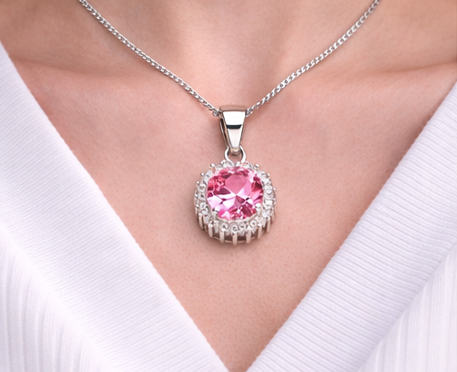 Gyary Pink Round Pendant