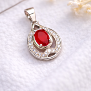 Gyary Red Oval Teardrop Pendant