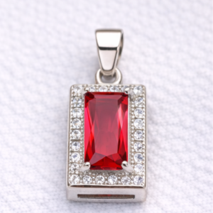 Gyary Red Emerald-Cut Pendant