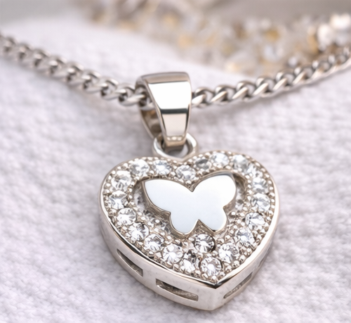 Gyary Heart Butterfly Pendant
