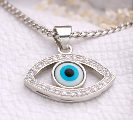 Gyary Silver Evil Eye Pendant