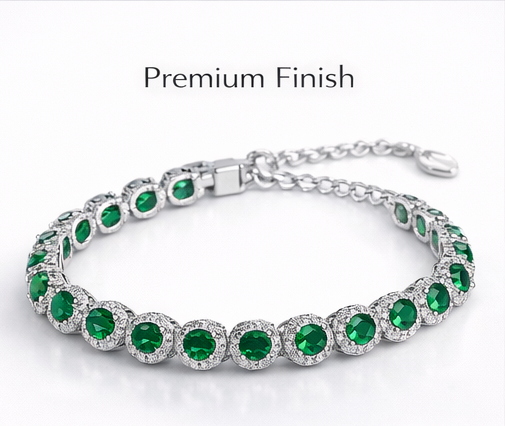Gyary green stone tennis bracelet