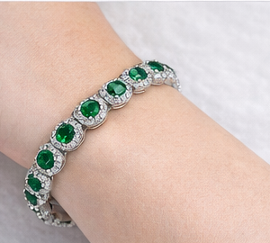 Gyary green stone tennis bracelet