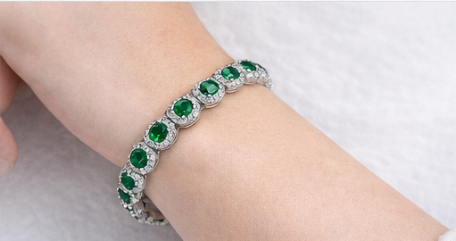 Gyary green stone tennis bracelet