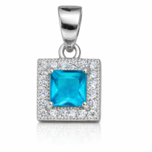 Gyary Square Blue CZ Pendant