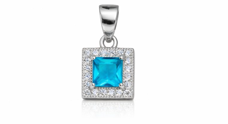 Gyary Square Blue CZ Pendant