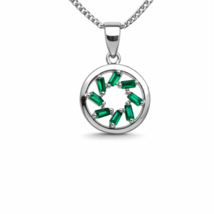 Gyary Green Crystal Circle Pendant