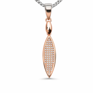 Gyary Rose Gold Marquise Pendant Necklace – Pavé Crystal Elongated Drop Charm