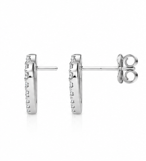 Gyary Sparkling Open Heart Stud Earrings