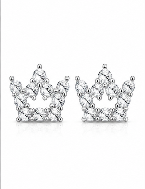 Gyary Sparkling Crown Stud Earrings