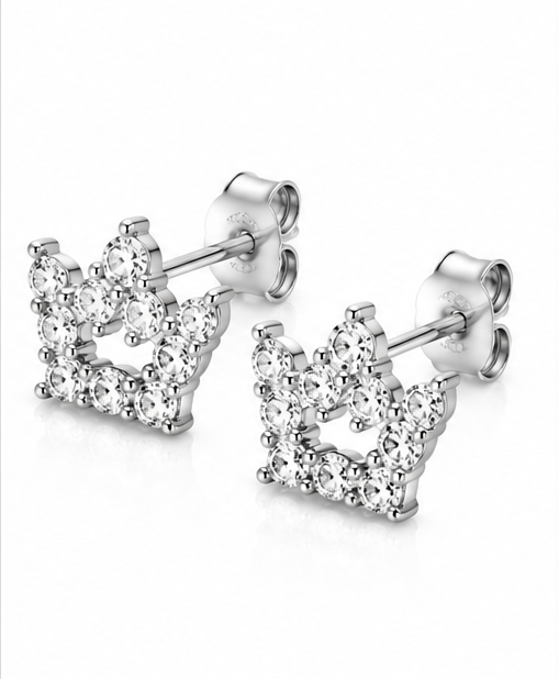 Gyary Sparkling Crown Stud Earrings