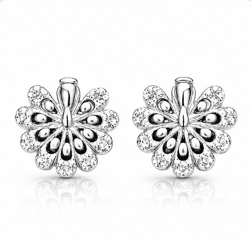 Gyary Blossom Sparkle Stud Earrings