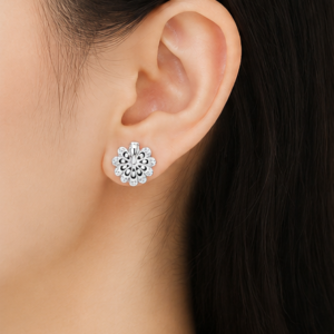 Gyary Blossom Sparkle Stud Earrings