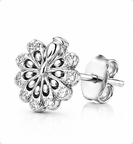 Gyary Blossom Sparkle Stud Earrings