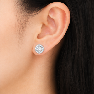 Gyary Royal Halo Crystal Stud Earrings