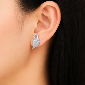 Gyary Crystal Leaf Elegance Stud Earrings