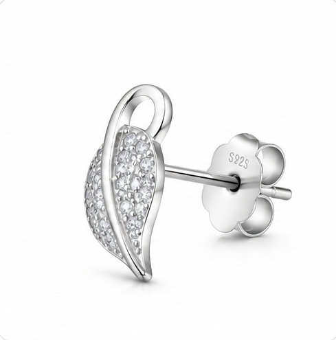Gyary Crystal Leaf Elegance Stud Earrings