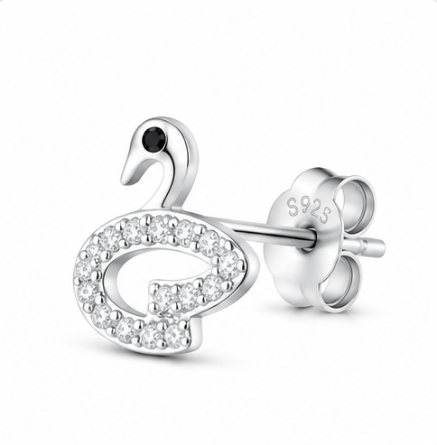 Gyary Crystal Swan Elegance Stud Earrings