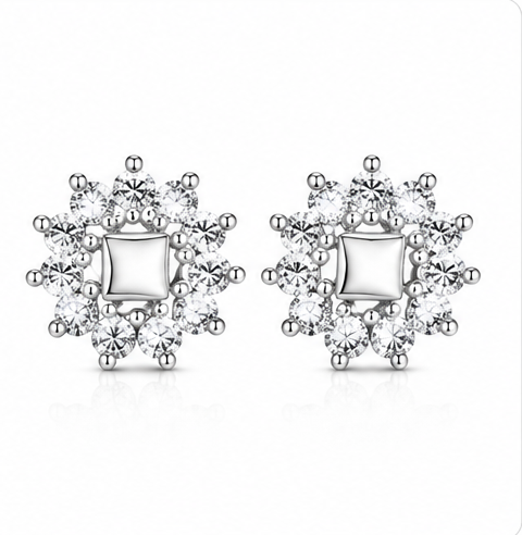 Gyary Crystal Bloom Stud Earrings