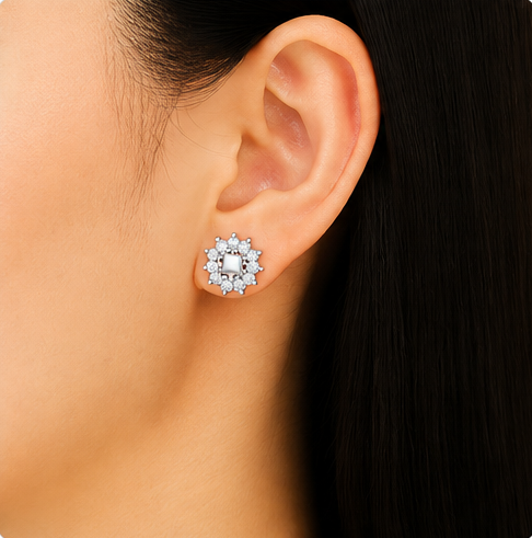 Gyary Crystal Bloom Stud Earrings