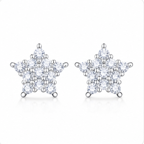 Gyary Twinkle Star Crystal Stud Earrings