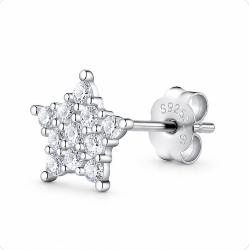 Gyary Twinkle Star Crystal Stud Earrings