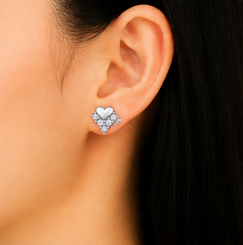 Gyary Sweetheart Sparkle Stud Earrings