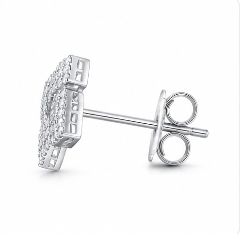 Gyary Luxe Square Crystal Stud Earrings
