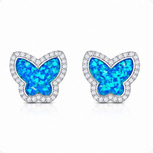 Gyary Ocean Glow Butterfly Stud Earrings
