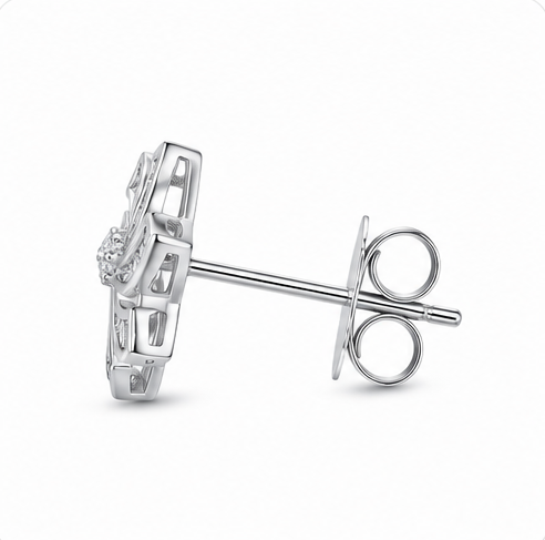Gyary Celestial Swirl Crystal Stud Earrings