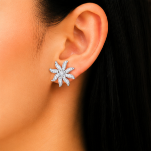 Gyary Twinkle Swirl Crystal Stud Earrings