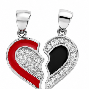 Gyary Red & Black Broken Heart Pendant