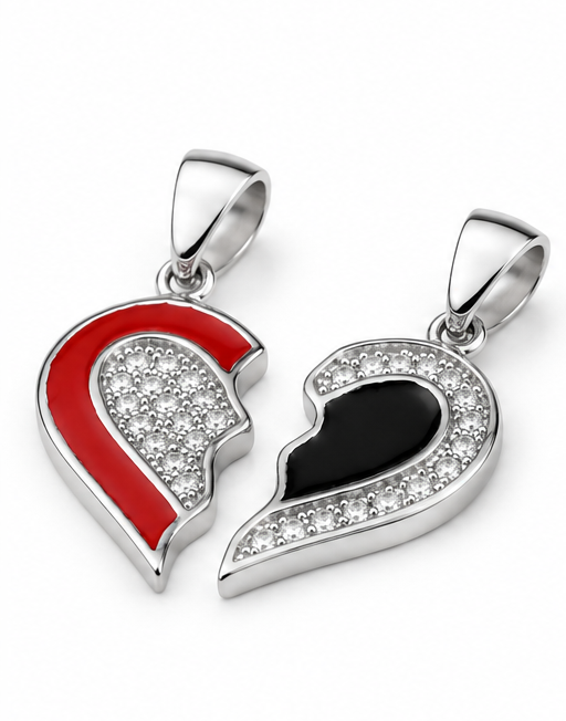 Gyary Red & Black Broken Heart Pendant